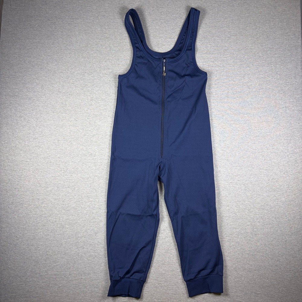 Vintage 80s Helly Hansen Womens Navy Blue Zip Front Ski Suit L Retro Sportswear